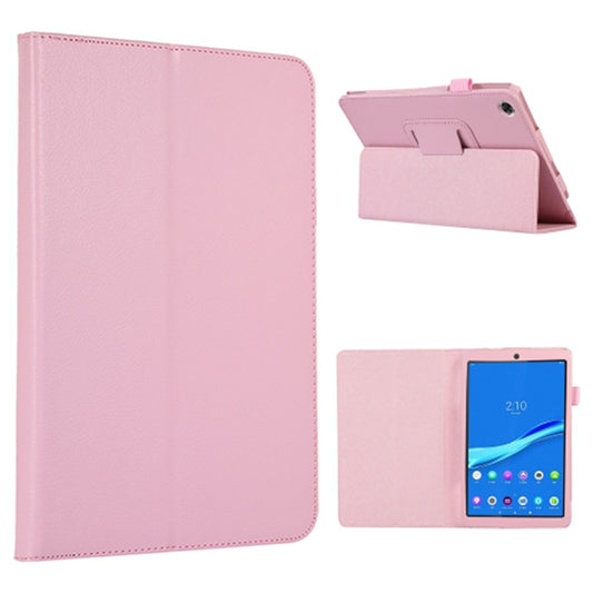 PU Leather Flip Cover for Lenovo Tab M8 (4th Gen) 2024 TB-301XU / M8 (4th Gen) 2023 TB-300FU Litchi Texture Tablet Case Stand - Pink
