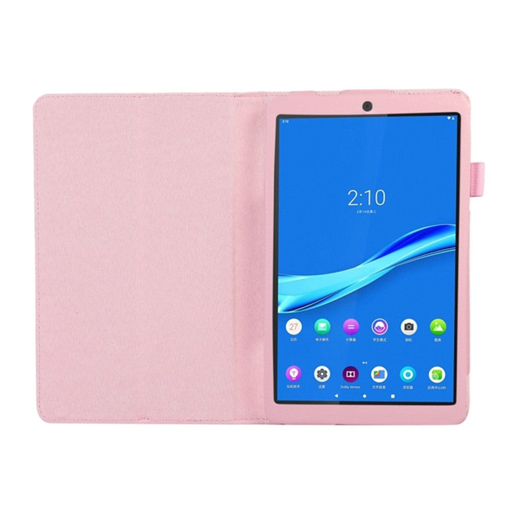 PU Leather Flip Cover for Lenovo Tab M8 (4th Gen) 2024 TB-301XU / M8 (4th Gen) 2023 TB-300FU Litchi Texture Tablet Case Stand - Pink