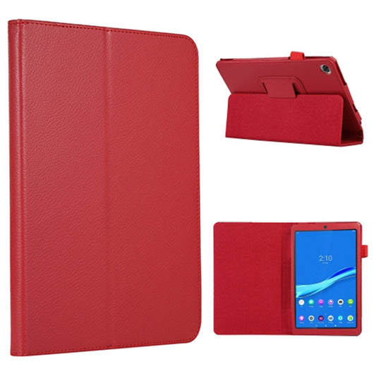 PU Leather Flip Cover for Lenovo Tab M8 (4th Gen) 2024 TB-301XU / M8 (4th Gen) 2023 TB-300FU Litchi Texture Tablet Case Stand - Red