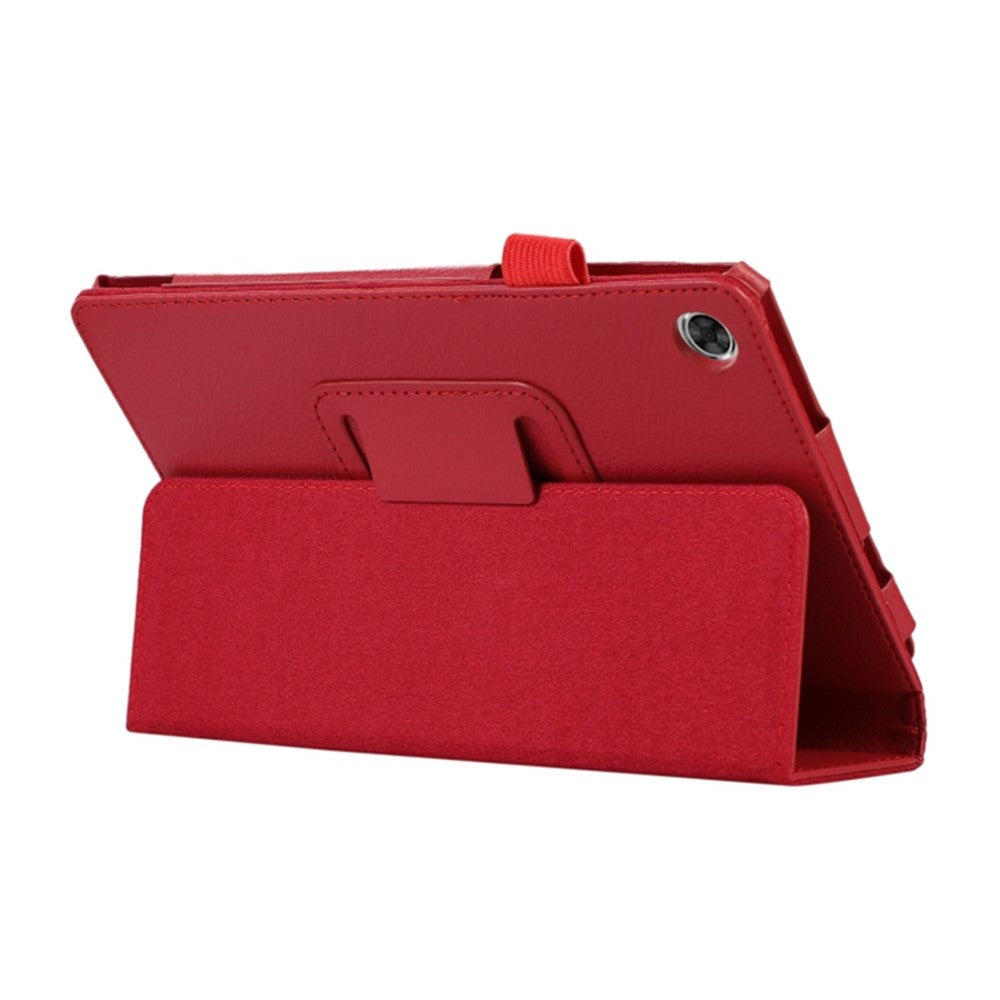 PU Leather Flip Cover for Lenovo Tab M8 (4th Gen) 2024 TB-301XU / M8 (4th Gen) 2023 TB-300FU Litchi Texture Tablet Case Stand - Red
