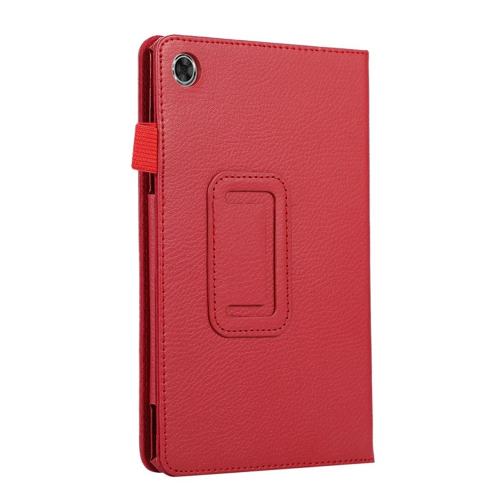 PU Leather Flip Cover for Lenovo Tab M8 (4th Gen) 2024 TB-301XU / M8 (4th Gen) 2023 TB-300FU Litchi Texture Tablet Case Stand - Red