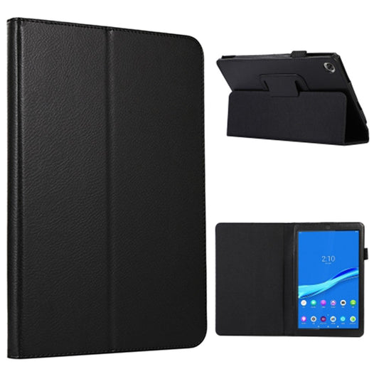 PU Leather Flip Cover for Lenovo Tab M8 (4th Gen) 2024 TB-301XU / M8 (4th Gen) 2023 TB-300FU Litchi Texture Tablet Case Stand - Black