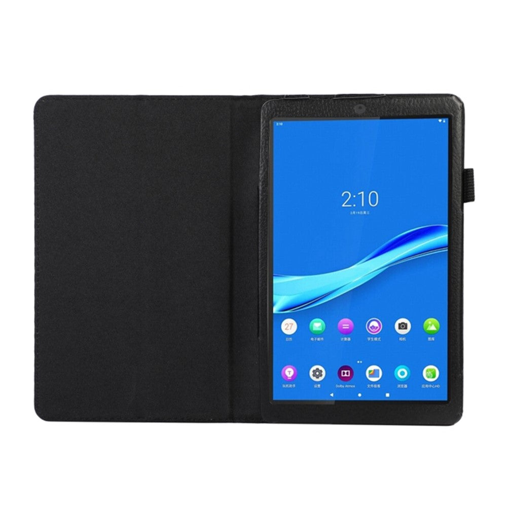 PU Leather Flip Cover for Lenovo Tab M8 (4th Gen) 2024 TB-301XU / M8 (4th Gen) 2023 TB-300FU Litchi Texture Tablet Case Stand - Black