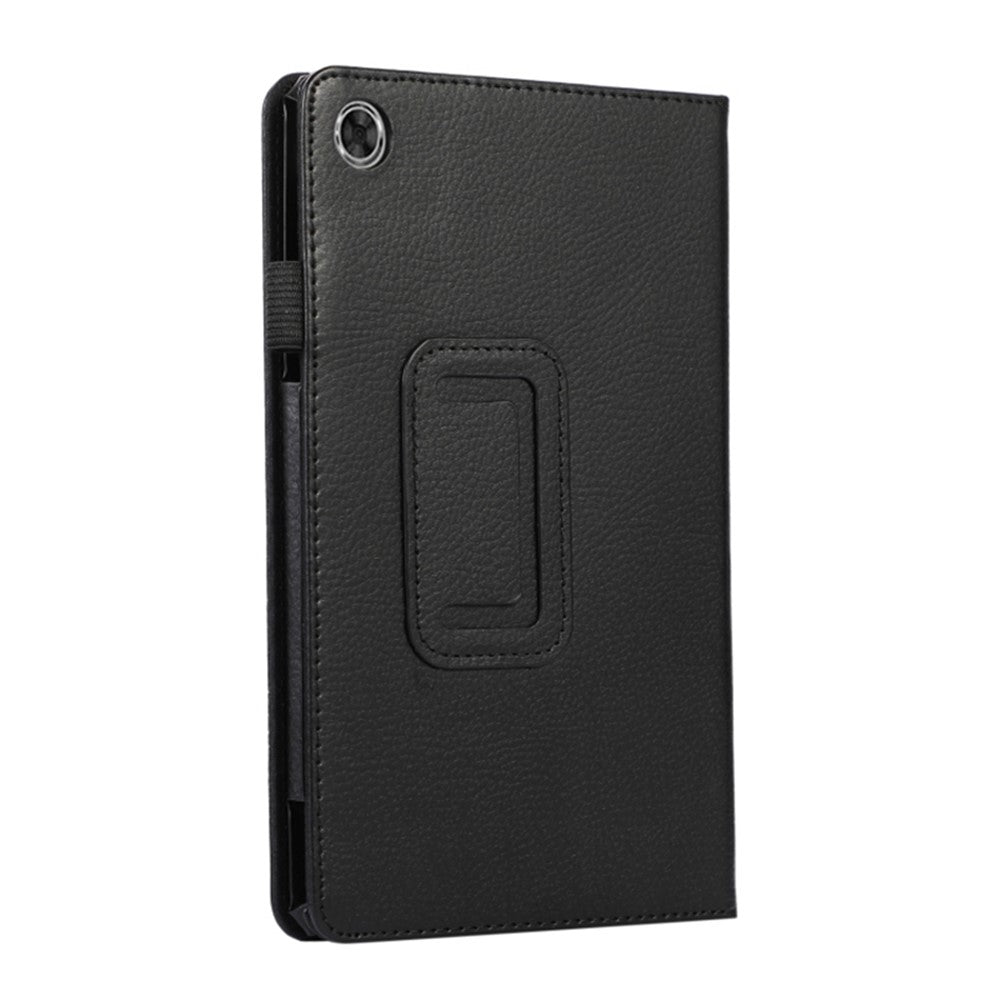 PU Leather Flip Cover for Lenovo Tab M8 (4th Gen) 2024 TB-301XU / M8 (4th Gen) 2023 TB-300FU Litchi Texture Tablet Case Stand - Black