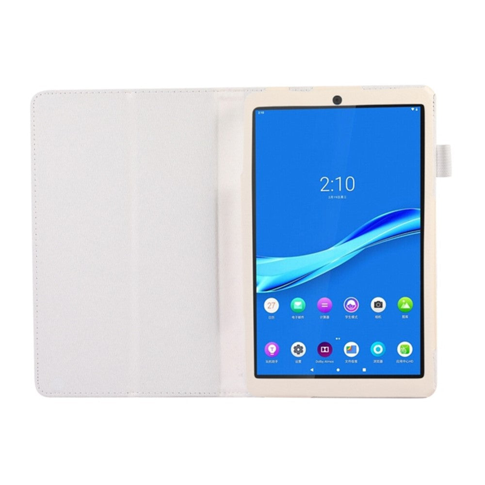 PU Leather Flip Cover for Lenovo Tab M8 (4th Gen) 2024 TB-301XU / M8 (4th Gen) 2023 TB-300FU Litchi Texture Tablet Case Stand - White