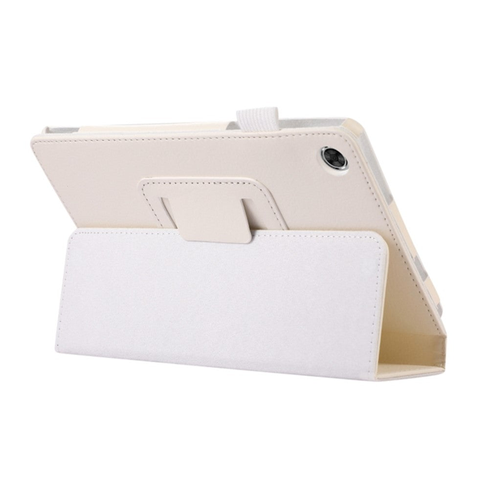 PU Leather Flip Cover for Lenovo Tab M8 (4th Gen) 2024 TB-301XU / M8 (4th Gen) 2023 TB-300FU Litchi Texture Tablet Case Stand - White