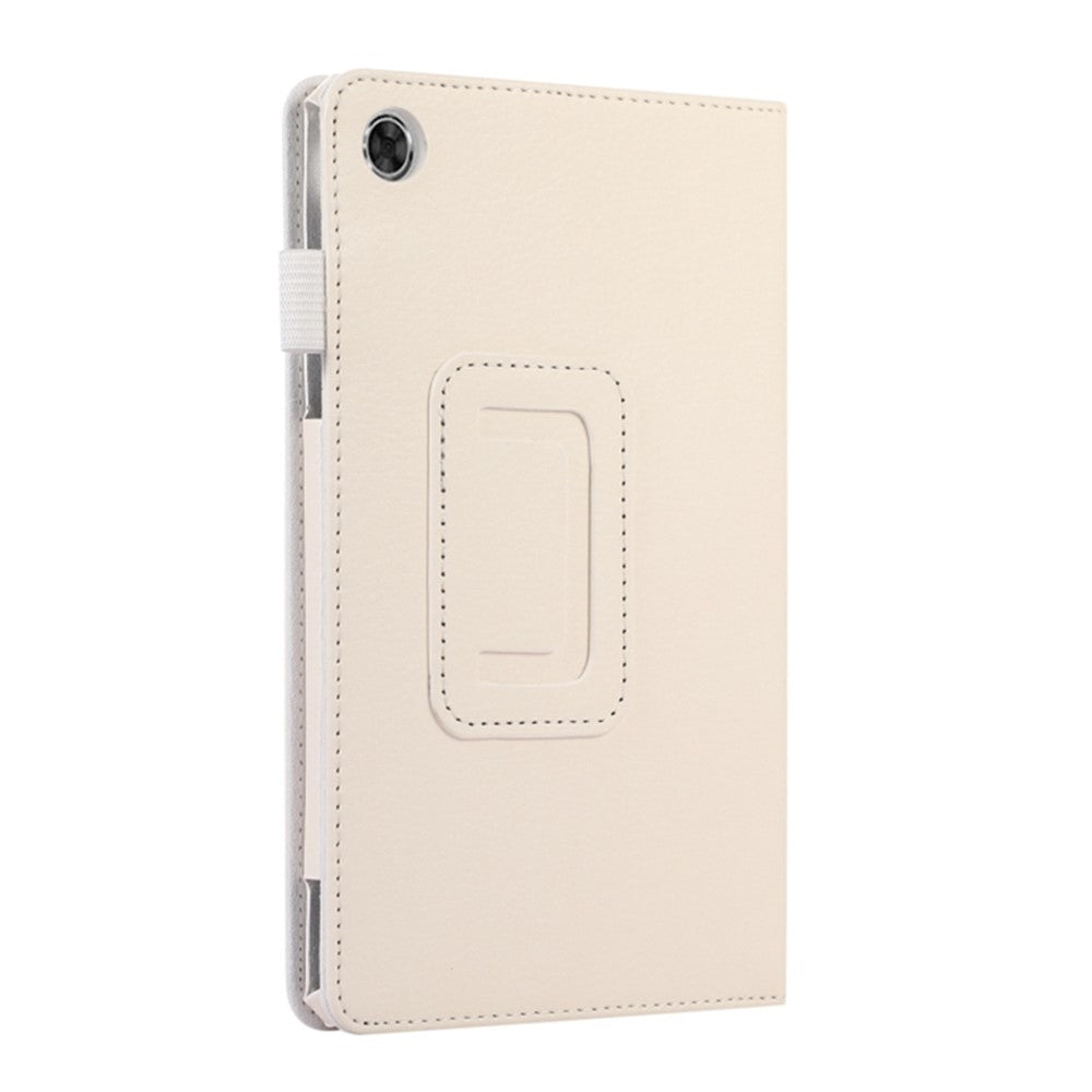 PU Leather Flip Cover for Lenovo Tab M8 (4th Gen) 2024 TB-301XU / M8 (4th Gen) 2023 TB-300FU Litchi Texture Tablet Case Stand - White