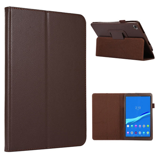 PU Leather Flip Cover for Lenovo Tab M8 (4th Gen) 2024 TB-301XU / M8 (4th Gen) 2023 TB-300FU Litchi Texture Tablet Case Stand - Brown
