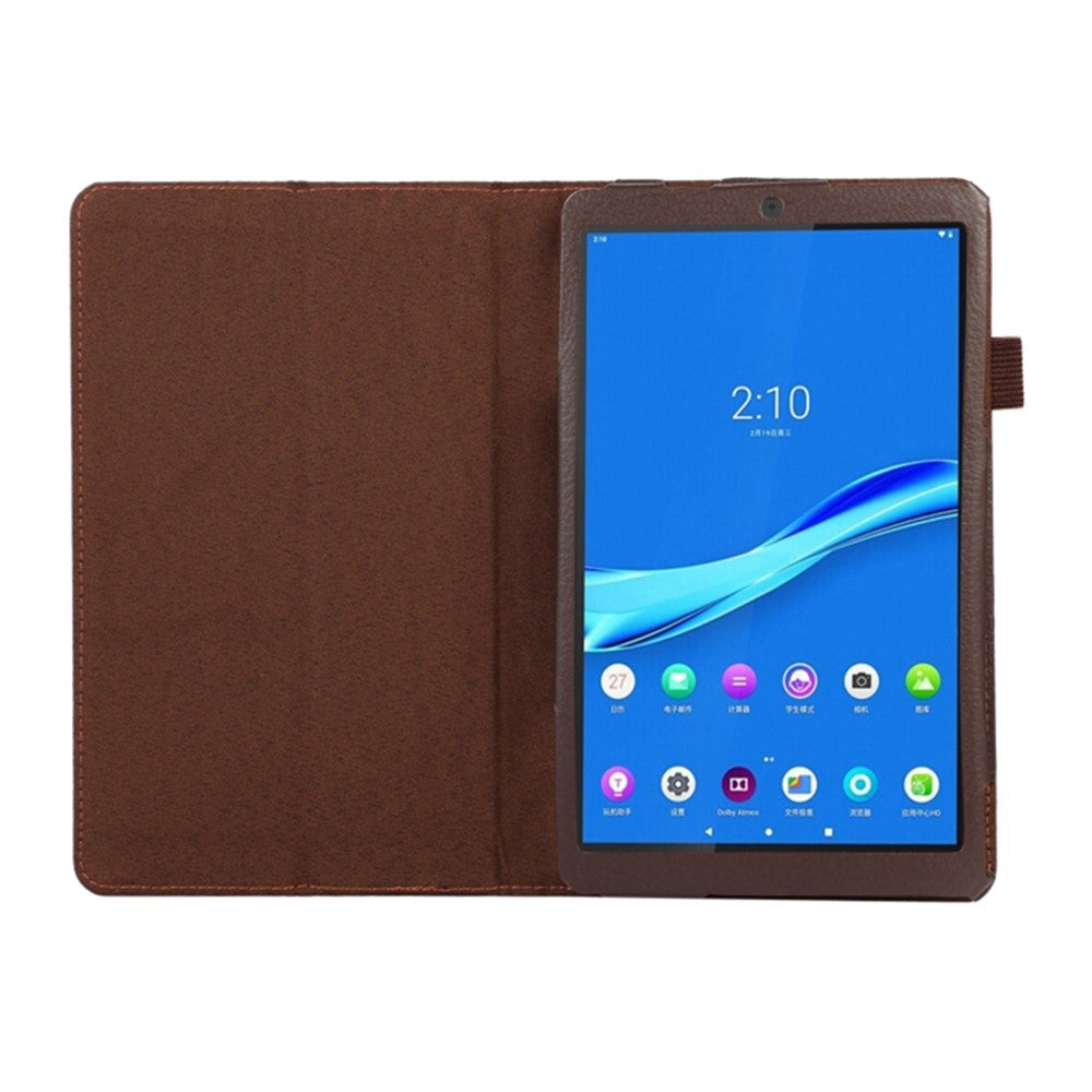 PU Leather Flip Cover for Lenovo Tab M8 (4th Gen) 2024 TB-301XU / M8 (4th Gen) 2023 TB-300FU Litchi Texture Tablet Case Stand - Brown