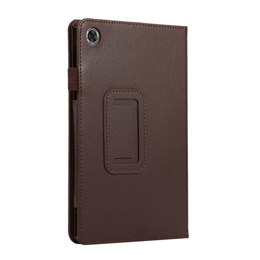 PU Leather Flip Cover for Lenovo Tab M8 (4th Gen) 2024 TB-301XU / M8 (4th Gen) 2023 TB-300FU Litchi Texture Tablet Case Stand - Brown