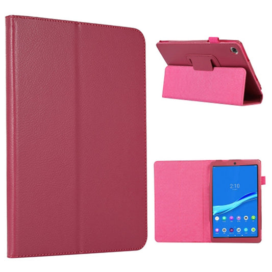 PU Leather Flip Cover for Lenovo Tab M8 (4th Gen) 2024 TB-301XU / M8 (4th Gen) 2023 TB-300FU Litchi Texture Tablet Case Stand - Rose