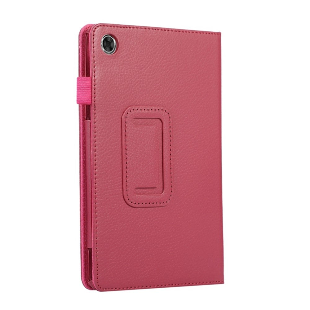 PU Leather Flip Cover for Lenovo Tab M8 (4th Gen) 2024 TB-301XU / M8 (4th Gen) 2023 TB-300FU Litchi Texture Tablet Case Stand - Rose