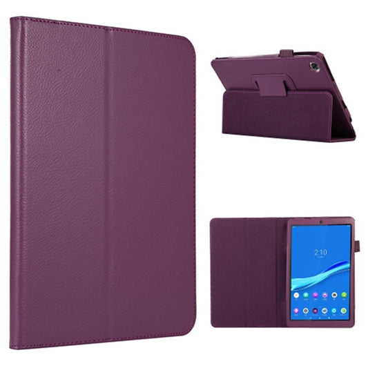 PU Leather Flip Cover for Lenovo Tab M8 (4th Gen) 2024 TB-301XU / M8 (4th Gen) 2023 TB-300FU Litchi Texture Tablet Case Stand - Purple