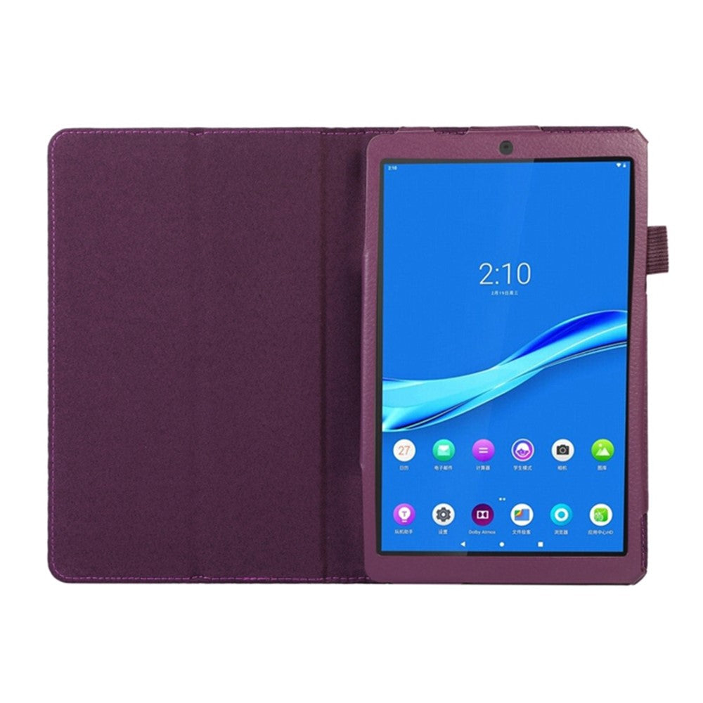 PU Leather Flip Cover for Lenovo Tab M8 (4th Gen) 2024 TB-301XU / M8 (4th Gen) 2023 TB-300FU Litchi Texture Tablet Case Stand - Purple