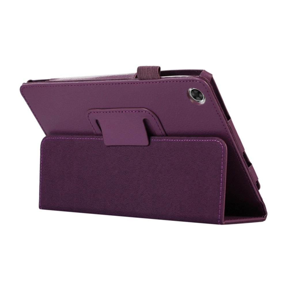 PU Leather Flip Cover for Lenovo Tab M8 (4th Gen) 2024 TB-301XU / M8 (4th Gen) 2023 TB-300FU Litchi Texture Tablet Case Stand - Purple