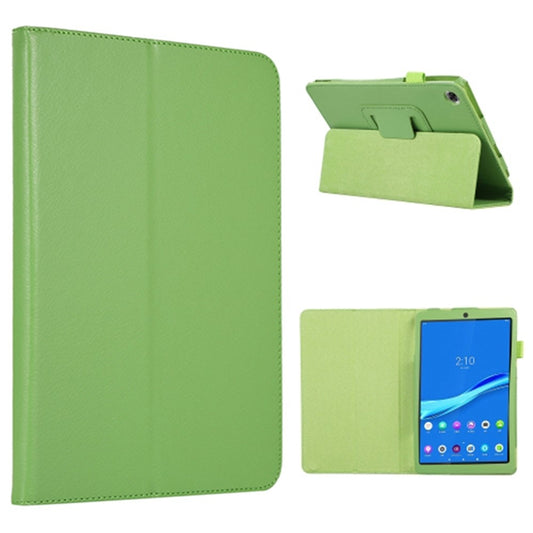 PU Leather Flip Cover for Lenovo Tab M8 (4th Gen) 2024 TB-301XU / M8 (4th Gen) 2023 TB-300FU Litchi Texture Tablet Case Stand - Green