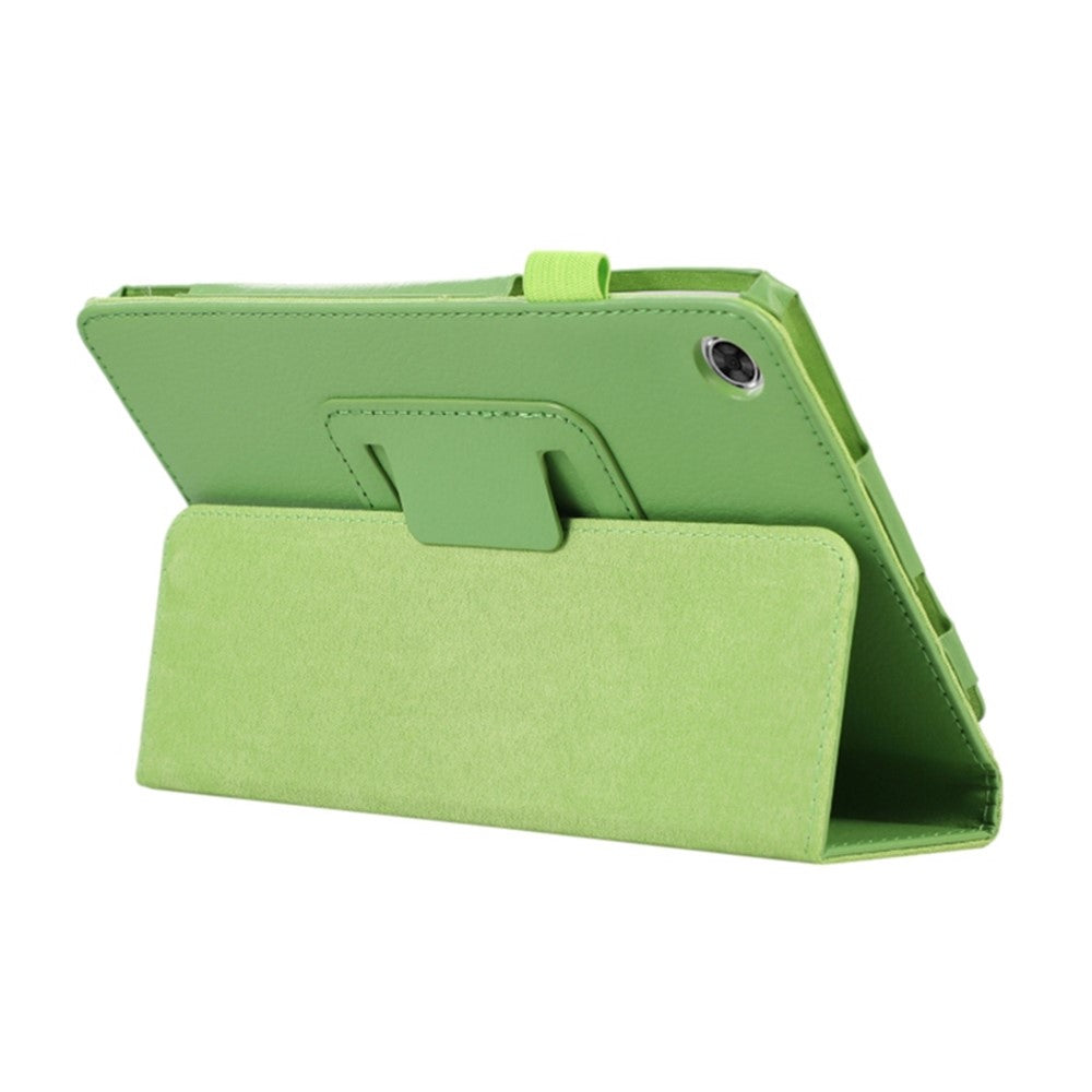 PU Leather Flip Cover for Lenovo Tab M8 (4th Gen) 2024 TB-301XU / M8 (4th Gen) 2023 TB-300FU Litchi Texture Tablet Case Stand - Green