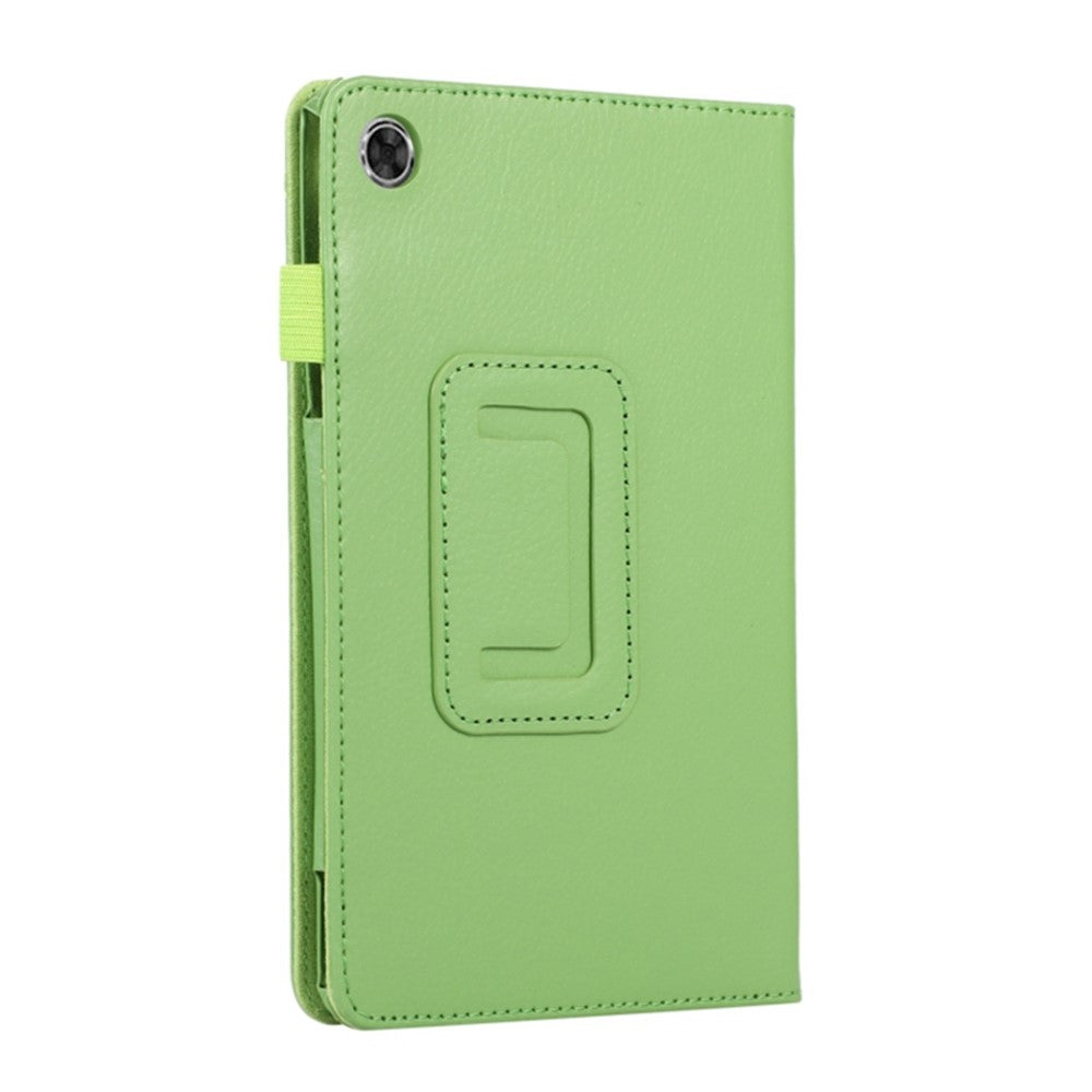 PU Leather Flip Cover for Lenovo Tab M8 (4th Gen) 2024 TB-301XU / M8 (4th Gen) 2023 TB-300FU Litchi Texture Tablet Case Stand - Green