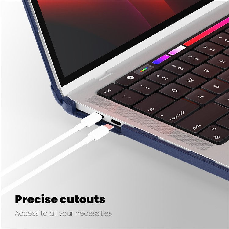 For MacBook Pro 13 inch (2018) / (2020) / (2022) (A2338 M1 / M2 A2289 A2251 A2159 A1989 A1706 A1708) PC+TPU Laptop Case - Navy Blue