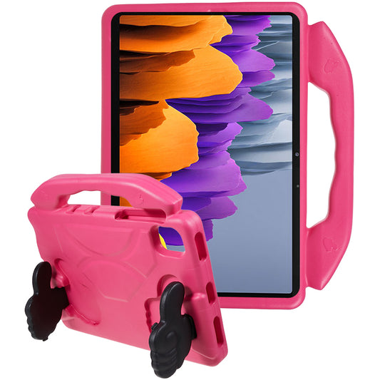 For Samsung Galaxy Tab S7 / S8 / S9 / S9 FE Tablet Case Handle Grip Thumb Kickstand EVA Tablet Cover - Rose