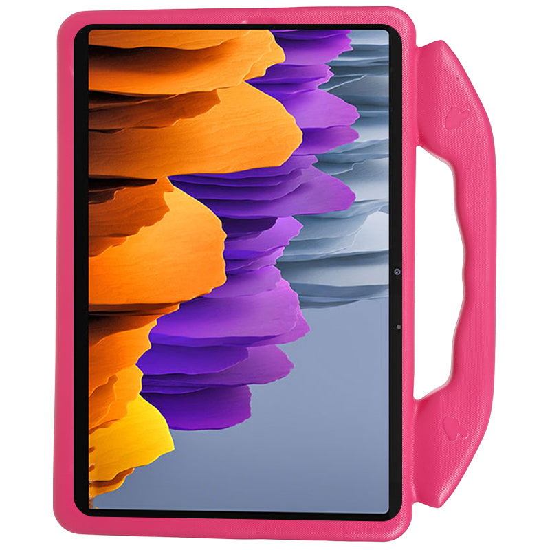 For Samsung Galaxy Tab S7 / S8 / S9 / S9 FE Tablet Case Handle Grip Thumb Kickstand EVA Tablet Cover - Rose