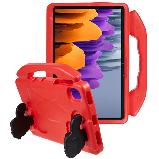 For Samsung Galaxy Tab S7 / S8 / S9 / S9 FE Tablet Case Handle Grip Thumb Kickstand EVA Tablet Cover - Red