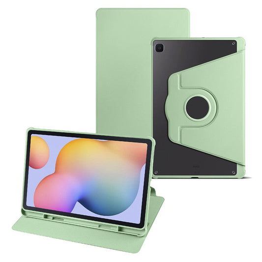 For Samsung Galaxy Tab S6 Lite (2024) / S6 Lite (2022) / S6 Lite (2020) Anti-Drop Tablet Case Stand PU Leather Acrylic Cover - Matcha Green