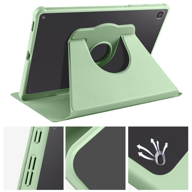For Samsung Galaxy Tab S6 Lite (2024) / S6 Lite (2022) / S6 Lite (2020) Anti-Drop Tablet Case Stand PU Leather Acrylic Cover - Matcha Green