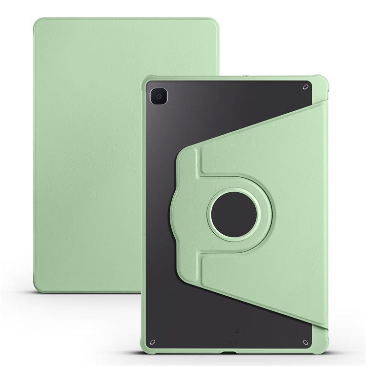 For Samsung Galaxy Tab S6 Lite (2024) / S6 Lite (2022) / S6 Lite (2020) Anti-Drop Tablet Case Stand PU Leather Acrylic Cover - Matcha Green