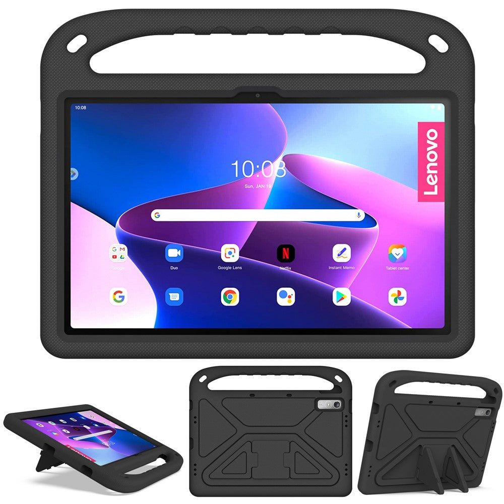 For Lenovo Tab P11 Gen 2 Hand Grip EVA Tablet Case Kickstand Shockproof Tablet Cover - Black