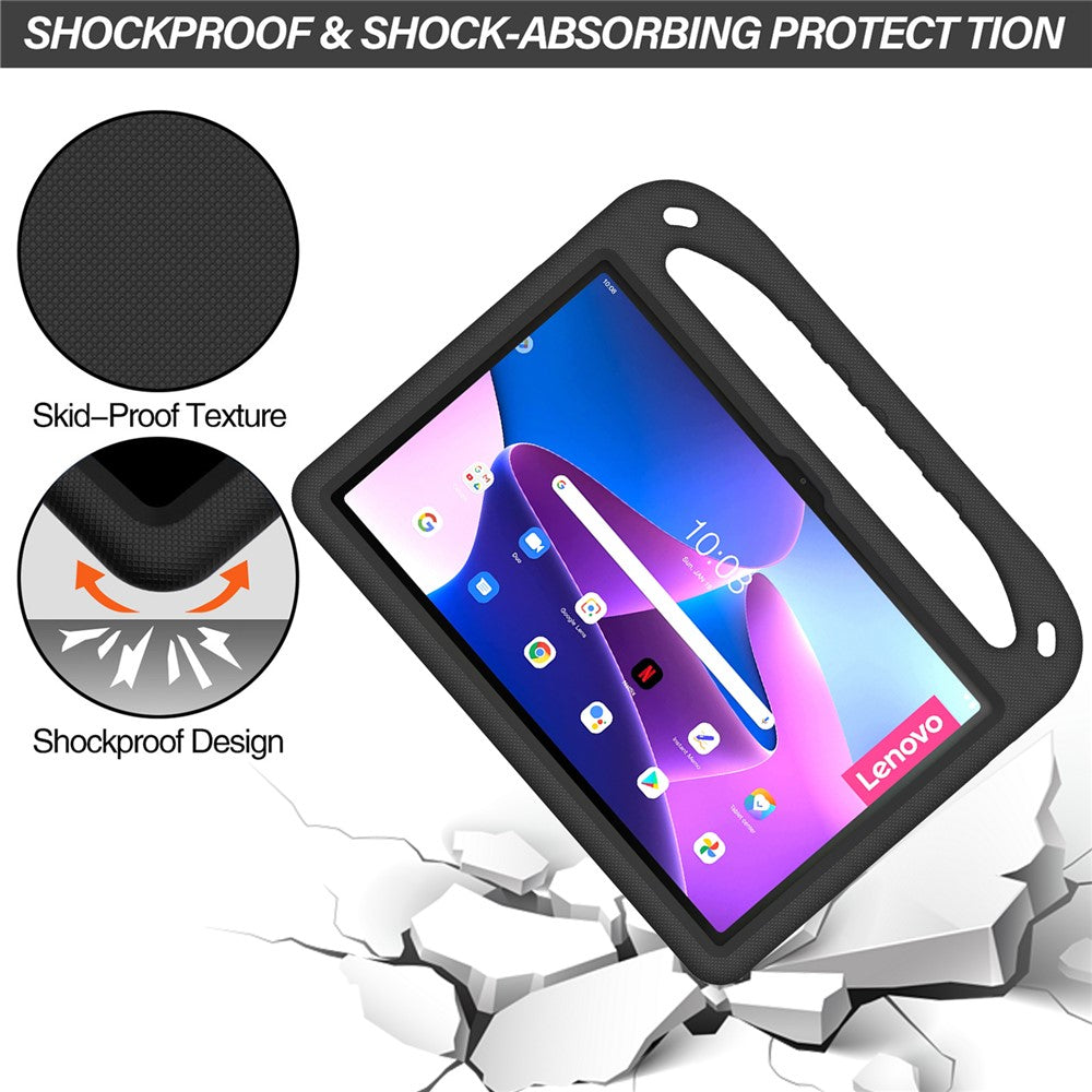 For Lenovo Tab P11 Gen 2 Hand Grip EVA Tablet Case Kickstand Shockproof Tablet Cover - Black