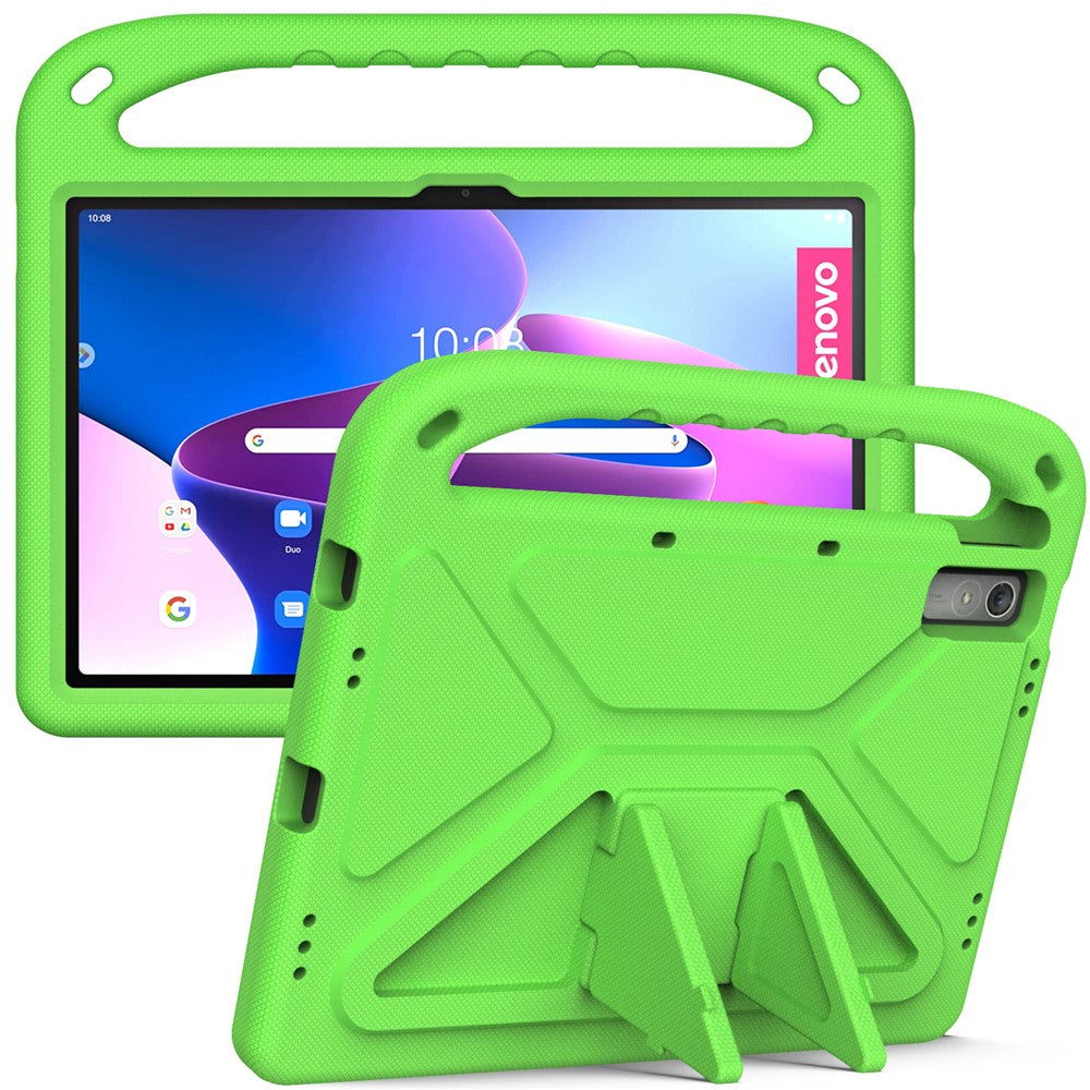 For Lenovo Tab P11 Gen 2 Hand Grip EVA Tablet Case Kickstand Shockproof Tablet Cover - Green