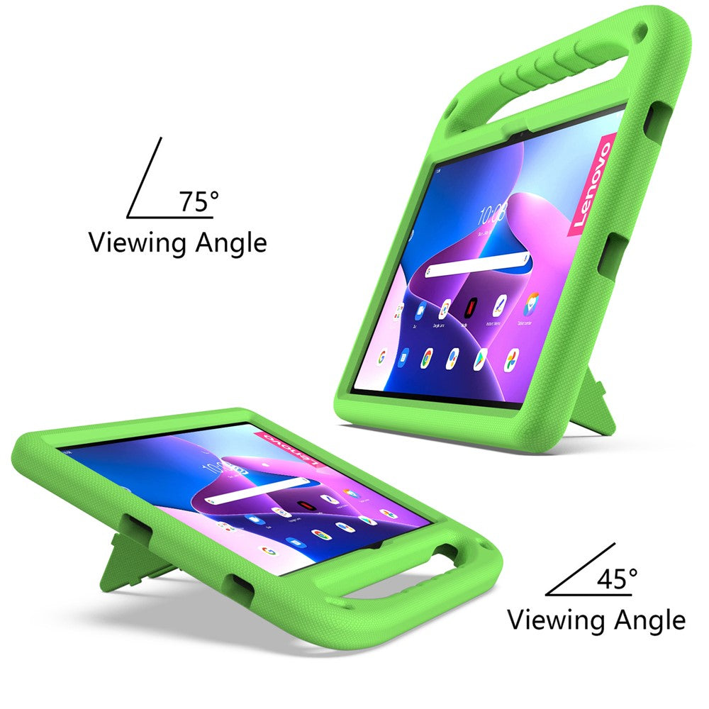 For Lenovo Tab P11 Gen 2 Hand Grip EVA Tablet Case Kickstand Shockproof Tablet Cover - Green