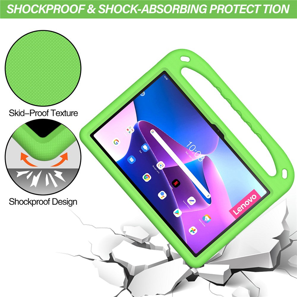 For Lenovo Tab P11 Gen 2 Hand Grip EVA Tablet Case Kickstand Shockproof Tablet Cover - Green