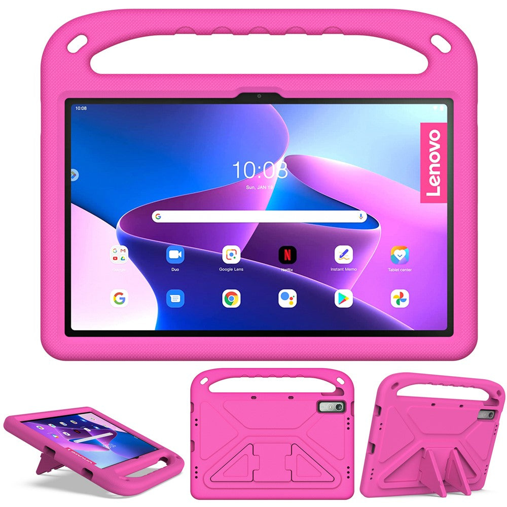 For Lenovo Tab P11 Gen 2 Hand Grip EVA Tablet Case Kickstand Shockproof Tablet Cover - Rose