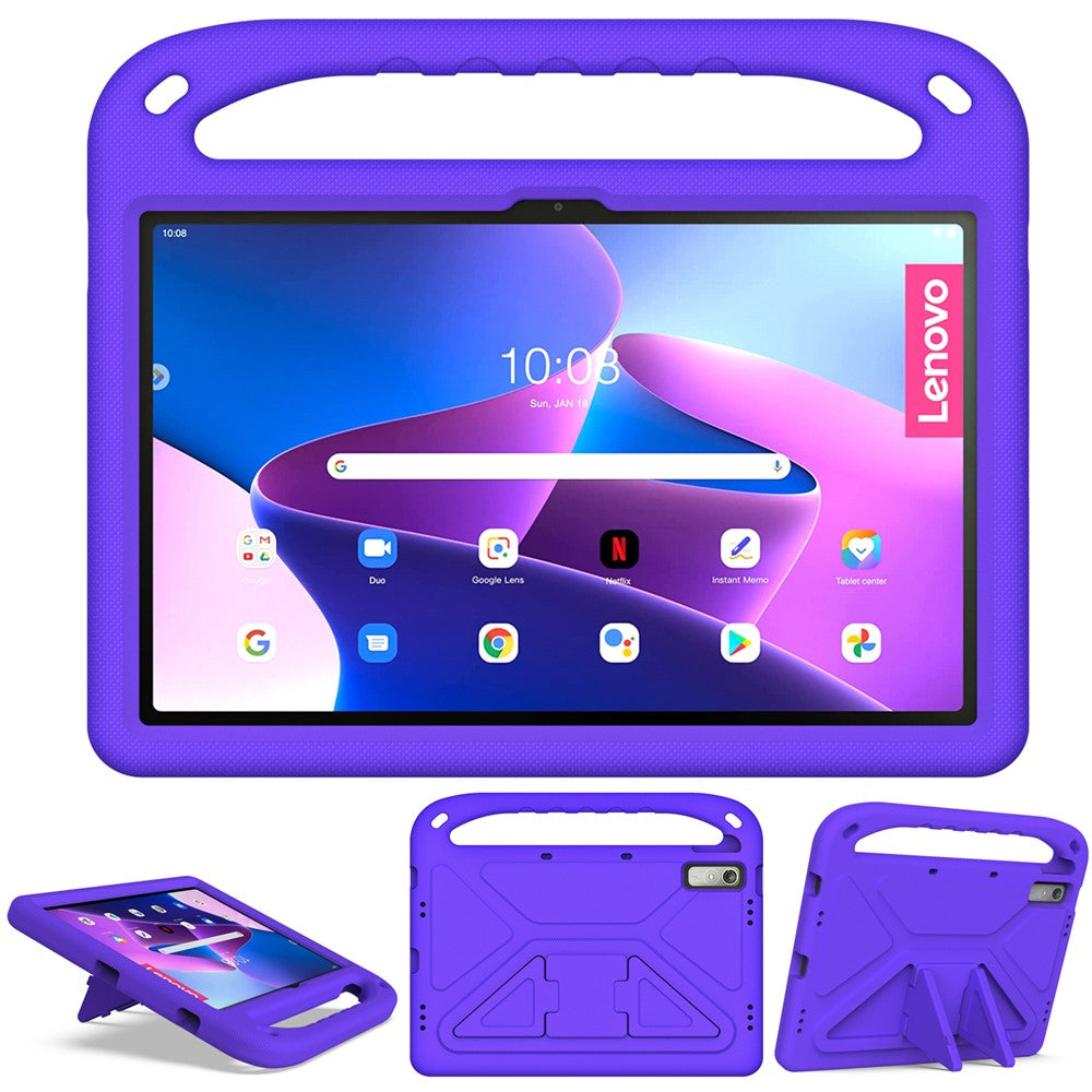 For Lenovo Tab P11 Gen 2 Hand Grip EVA Tablet Case Kickstand Shockproof Tablet Cover - Purple