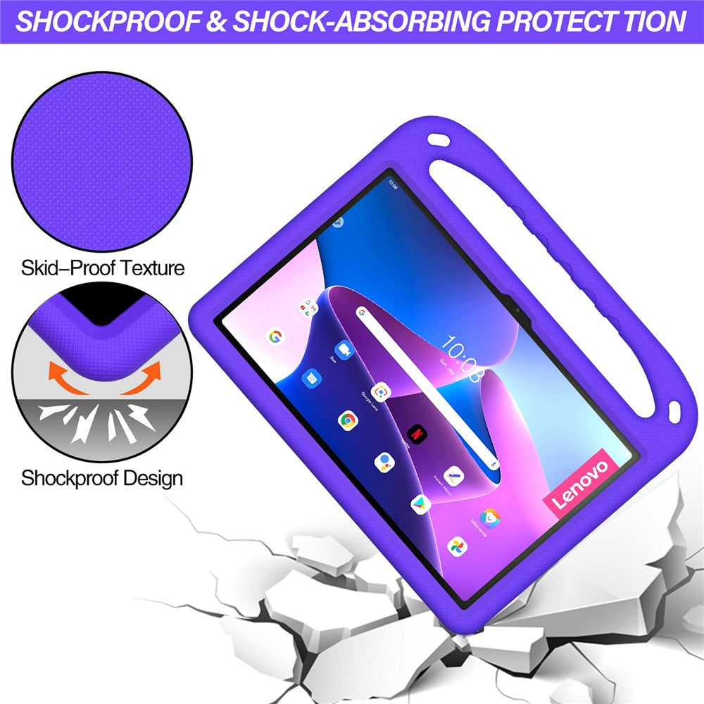 For Lenovo Tab P11 Gen 2 Hand Grip EVA Tablet Case Kickstand Shockproof Tablet Cover - Purple