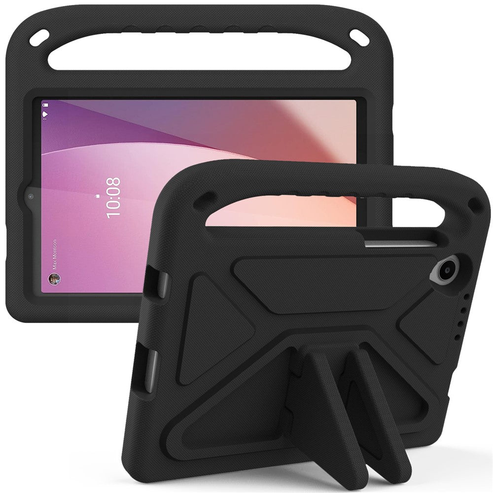 For Lenovo Tab M8 (4th Gen) 2024 TB-301XU / M8 (4th Gen) 2023 TB-300FU Hand Grip EVA Tablet Case Foldable Kickstand Tablet Cover - Black