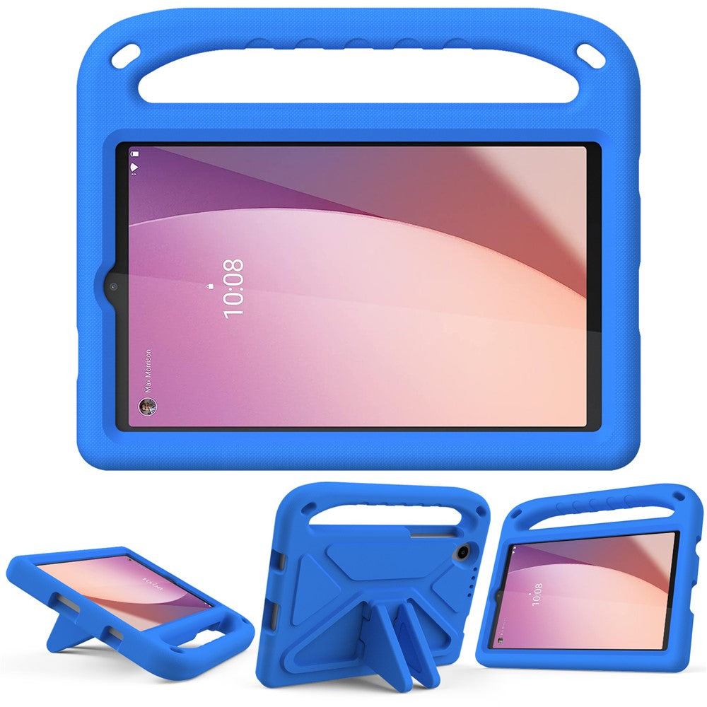For Lenovo Tab M8 (4th Gen) 2024 TB-301XU / M8 (4th Gen) 2023 TB-300FU Hand Grip EVA Tablet Case Foldable Kickstand Tablet Cover - Blue