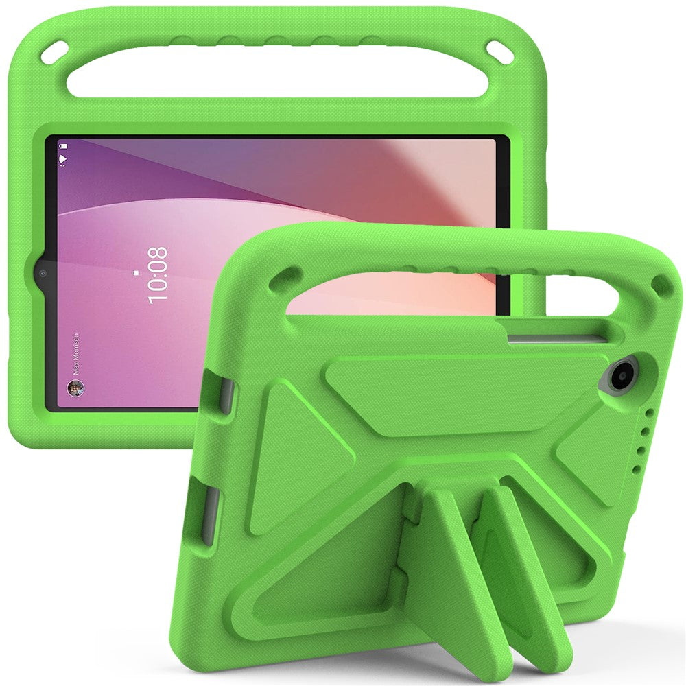 For Lenovo Tab M8 (4th Gen) 2024 TB-301XU / M8 (4th Gen) 2023 TB-300FU Hand Grip EVA Tablet Case Foldable Kickstand Tablet Cover - Green