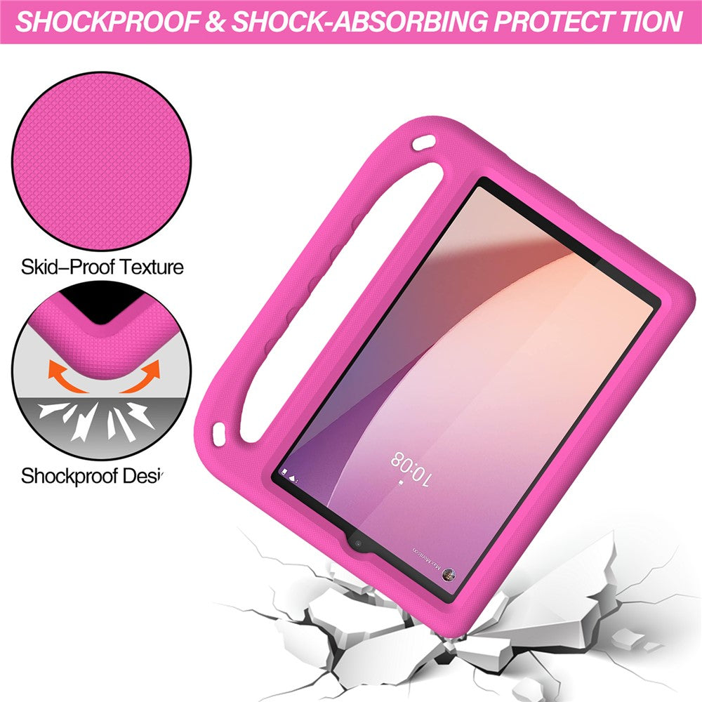 For Lenovo Tab M8 (4th Gen) 2024 TB-301XU / M8 (4th Gen) 2023 TB-300FU Hand Grip EVA Tablet Case Foldable Kickstand Tablet Cover - Rose