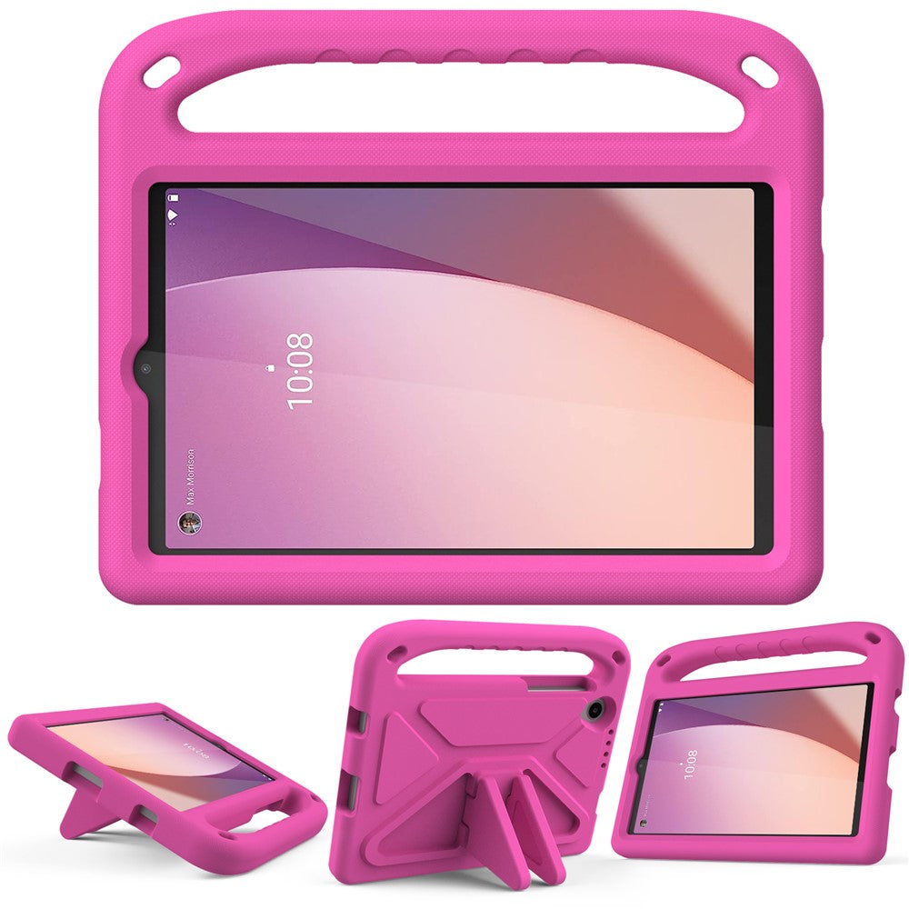 For Lenovo Tab M8 (4th Gen) 2024 TB-301XU / M8 (4th Gen) 2023 TB-300FU Hand Grip EVA Tablet Case Foldable Kickstand Tablet Cover - Rose