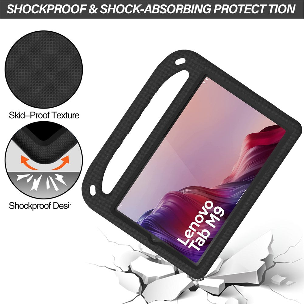 For Lenovo Tab M9 Kickstand Tablet Case Hand Grip EVA Shockproof Cover - Black