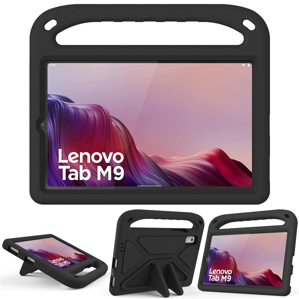 For Lenovo Tab M9 Kickstand Tablet Case Hand Grip EVA Shockproof Cover - Black