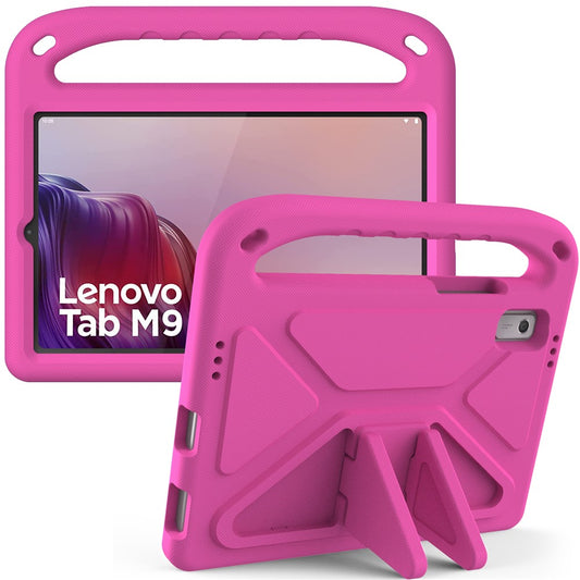 For Lenovo Tab M9 Kickstand Tablet Case Hand Grip EVA Shockproof Cover - Rose