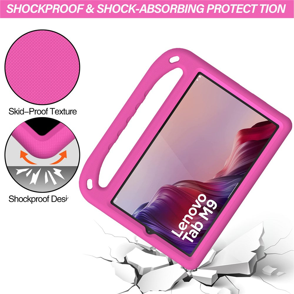 For Lenovo Tab M9 Kickstand Tablet Case Hand Grip EVA Shockproof Cover - Rose