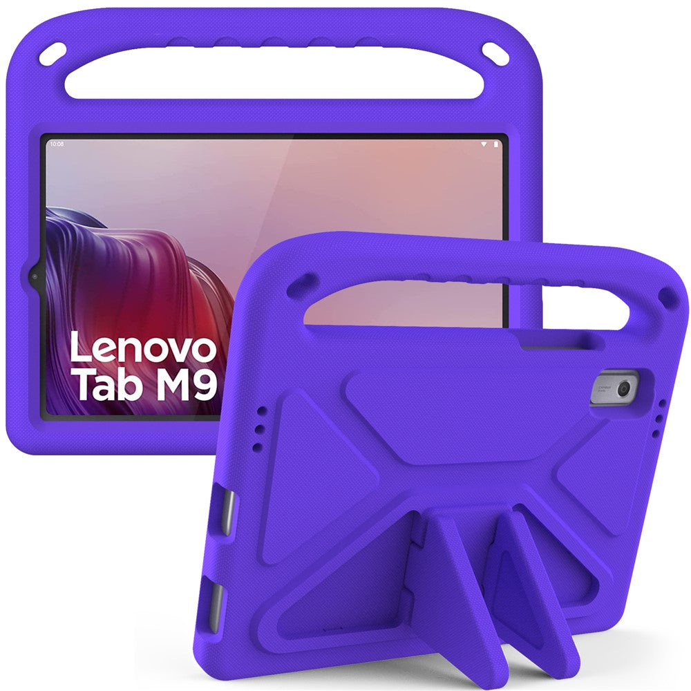 For Lenovo Tab M9 Kickstand Tablet Case Hand Grip EVA Shockproof Cover - Purple
