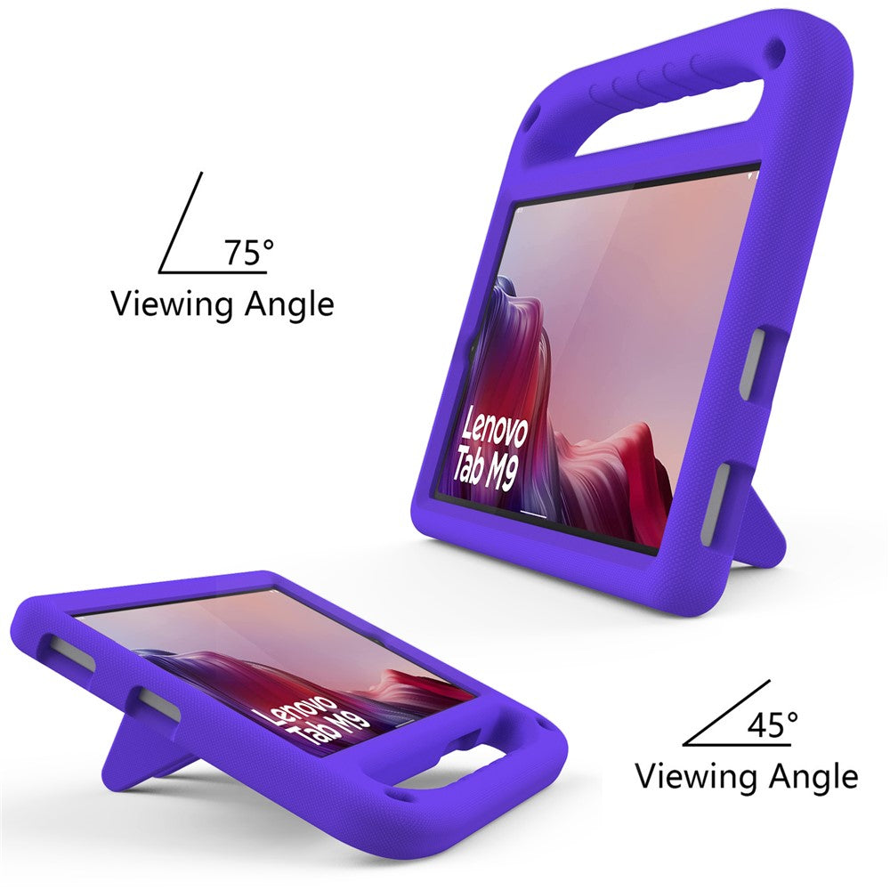 For Lenovo Tab M9 Kickstand Tablet Case Hand Grip EVA Shockproof Cover - Purple