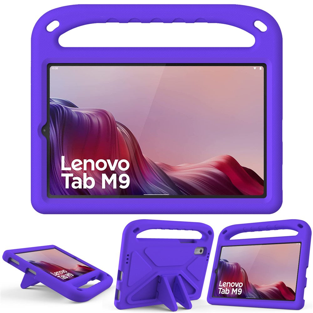 For Lenovo Tab M9 Kickstand Tablet Case Hand Grip EVA Shockproof Cover - Purple