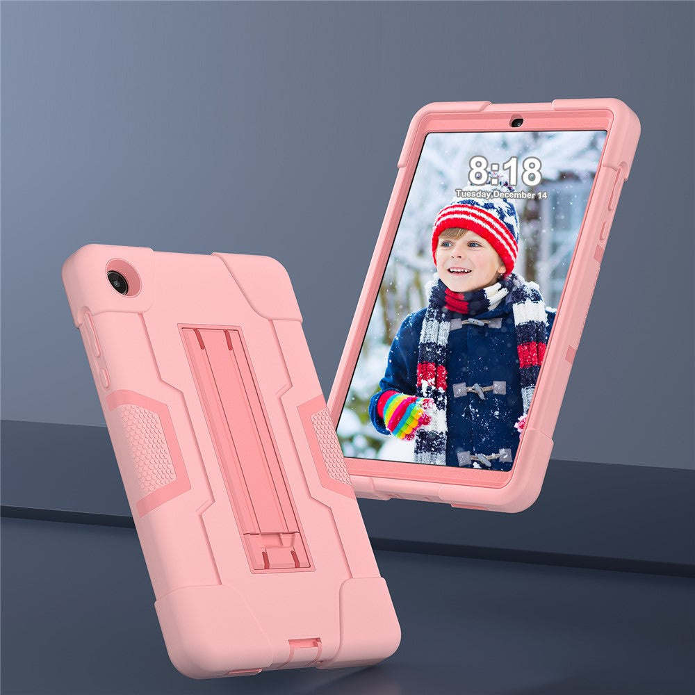 For Lenovo Tab M8 (4th Gen) 2024 TB-301XU / M8 (4th Gen) 2023 TB-300FU Tablet Case Robot Style Silicone + PC Kickstand Cover - Rose Gold